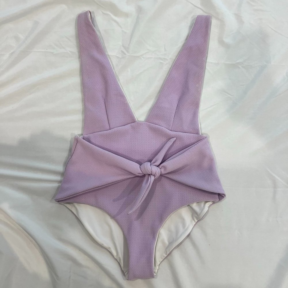 Skye & Staghorn Plunging Front Tie One-Piece